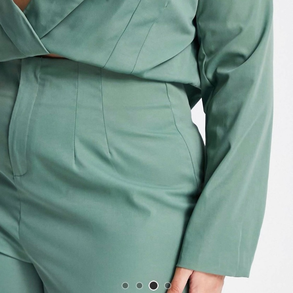 I Saw It First Plus Size Tailored Pants in Teal